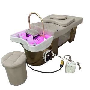 Yicheng Usine Vente Chaude <span class=keywords><strong>Protection</strong></span> De L'environnement En Cuir PU salon de beauté Tête Spa <span class=keywords><strong>Massage</strong></span> Shampooing Lit en haute qualité - Product Image 1