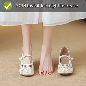 <span class=keywords><strong>Sandales</strong></span> <span class=keywords><strong>d</strong></span>'été respirantes en cuir tressé ajouré pour femmes, style Little Mary Jane, avec semelle intérieure rehaussante et film de protection double couche - Product Image 2