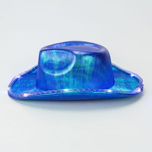 หมวก<span class=keywords><strong>คาวบอย</strong></span>เรืองแสง LED ผ้าโฮโลแกรมสีรุ้ง สำหรับเดินทางและกิจกรรมกลางแจ้ง ขายส่ง - Product Image 3