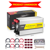 Convertisseur solaire hors réseau à onde sinusoïdale pure 4000W avec écran LCD pour utilisation automobile 12V-48V-110V-230V certifié CE, efficacité de 91%