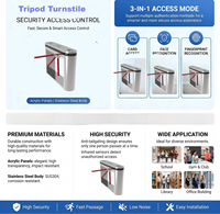 Torniquete Trípode RFID de Acero Inoxidable 304, Barrera de Control de Acceso Semiautomática para Gimnasio, Escuela, Fábrica, OEM, ODM, Garantía CE