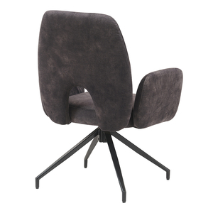 Fauteuils de bureau de salon <span class=keywords><strong>peinture</strong></span> noire cadre en métal couverture en <span class=keywords><strong>tissu</strong></span> siège en mousse rotation automatique à 180 ° chaise d'appoint pivotante - Product Image 4