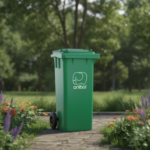Waste <b>Bin</b> 120 L Green With <b>Wheels</b> Outdoor Use - Product Image 3