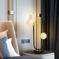 Nordique moderne Design lampe de Table doré papillon lune veilleuse luxe fer corps Simple petit éclairage de Table pour chambre hôtel