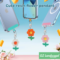 Gantungan Kunci Mini Universal Bentuk Bunga Terong Udang Simulasi Lucu, Patch Kain Custom untuk Handphone