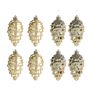New 9cm <b>Plastic</b> Pine Cones Christmas Ornaments 8Pcs Gloss Matte Xmas Balls <b>Tree</b> Hanging Holiday Decor - Product Image 5