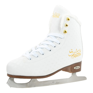 Patines de Hielo de Lujo para Mujer, Modelo <span class=keywords><strong>Adele</strong></span>, con Accesorios Dorados, Resistentes al Frío, de Cuero Sintético PU, Forro de Piel Suave, Certificación TV, Serrados - Product Image 1