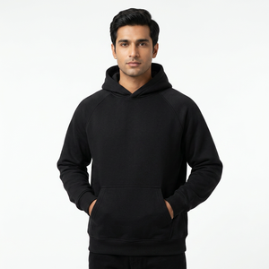 Wholesale High Quality Custom Logo Black Hooded Long Hoodies and <b>Sweatshirts</b> for Men Clothing - Product Image 1