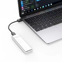 Enclosure SSD M.2 NGFF USB 3.1 Tipe-C Aluminium Portabel, Adaptor Transfer Data Kecepatan Tinggi, Kompatibel dengan Casing Hard Disk NGFF