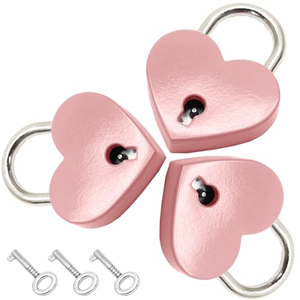 Small Metal Heart Shaped Combination Padlock Mini Lock with Key for Jewelry <b>Box</b> Storage <b>Box</b> Diary <b>Book</b> - Product Image 3