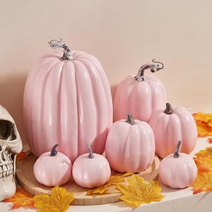 Lot de 7 décorations de citrouilles d'Halloween, modèles de citrouilles artificielles en mousse, décorations artisanales pour la récolte, décorations d'automne - Product Image 3
