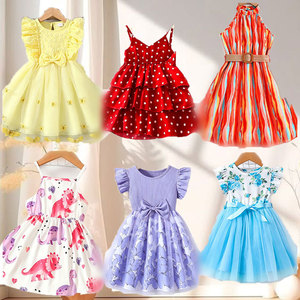 Hot Sell Wholesale Latest Children Dress Designs Used <b>Clothes</b> Summer Ropa De Bebe, Random Delivery Child Embroidered Dresses - Product Image 1