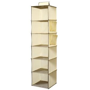 Portable 6-<b>Shelf</b> Hanging Closet Organizer Collapsible Storage with <b>Hook</b> for Wardrobe Clothing Storage - Product Image 4