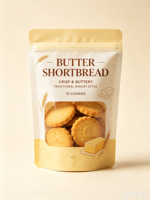Sachet en papier kraft refermable avec fenêtre transparente, scellé sur trois côtés, qualité alimentaire, pour emballage de snacks, impression personnalisée pour biscuits et gâteaux