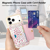Casing HP Kulit Mikrofiber Custom Motif Bunga, Dompet Magnetik Lepas Pasang untuk iPhone 17 Pro Max, Logo Custom Diterima