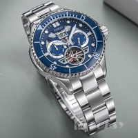 Großhandel Maßgefertigte Zifferblatt-Uhr Automatische Mechanische Bewegung Marken-Edelstahluhr 5ATM Leuchtende Zeiger Tourbillon-Uhr