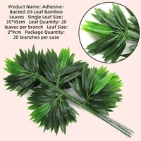 12/20 pièces de feuilles de bambou artificielles, tiges de plantes vertes, branches de feuillage de bambou, feuilles d'arbres artificielles