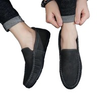 Nouveaux Mocassins Décontractés à Enfiler pour Hommes, Chaussures de Conduite Respirantes Antidérapantes avec Tige en Tissu Extensible