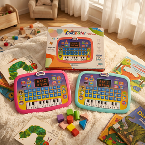 LED Screen Learning <b>Tablet</b> <b>Keyboard</b> Educational Toy Mini Laptop Alphabet Numbers Music Piano Early Education 3-6 Years Alkaline - Product Image 4