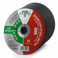 Disque de découpe abrasif en acier inoxydable 125 mm x 1 mm x 22,5 mm, dureté moyenne, OEM