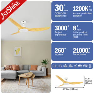 พัดลมเพดาน LED 1stshine รีโมทคอนโทรลอัจฉริยะแบบเรียบง่ายพัดลมเพดานไฟ LED หรี่แสงได้พร้อมไฟ - Product Image 3