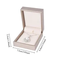 Ensemble d'Emballage Élégant en PU Bague Bracelet Collier Bracelet Cadeau de Mariage Boîte à Bijoux