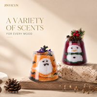 Kit de Velas Aromáticas de Arena Personalizadas con Vaso de Vidrio, Regalo Navideño, de Halloween, con Etiqueta Privada, Aromas Mixtos