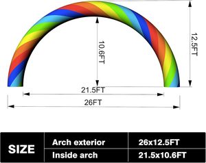 Arco inflable de arcoíris de 26 pies, globo de nieve y globo con soplador incorporado de 150W, resistente al agua para fiestas de cumpleaños y decoración de jardín - Product Image 5