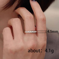 Kadınlar için Kübik Zirkonya Yarım Sonsuzluk Yüzüğü, 4mm, Altın Kaplama Pirinç Minimalist Sıra Bant, Altın