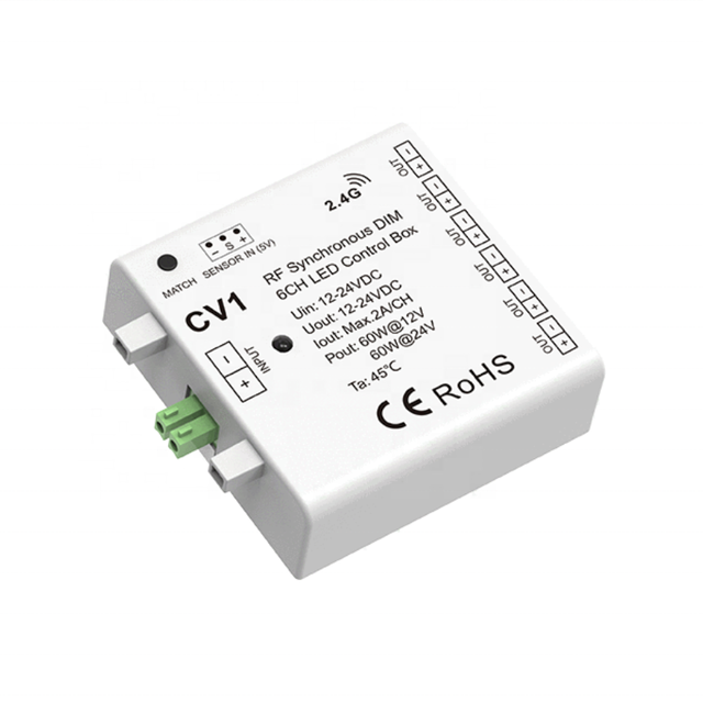 Skydance CV1 12-24VDC RF Remote Control 6 CH PWM Dim LED Control Box LED Controller Dimmer for Single Color LED Strip
