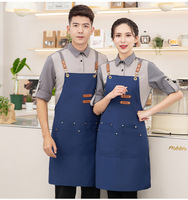 Tablier coréen en toile imperméable, personnalisable avec logo, pour la restauration, la cuisine, les cafés, les serveurs, tablier tendance