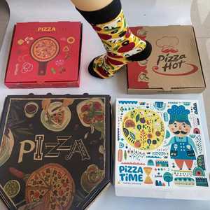 Nouveau design personnalisé boîte de chaussettes à <span class=keywords><strong>pizza</strong></span> 1 paire de chaussettes en coton haut de gamme cadeau amusant pour les hommes femmes fruits de mer sur le thème <span class=keywords><strong>végétarien</strong></span> - Product Image 4