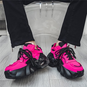 รองเท้าผ้าใบแฟชั่นผู้ชายแบบสวมลำลอง สไตล์ Chunky Platform สีแดง รับทำโลโก้ตามสั่ง - Product Image 4