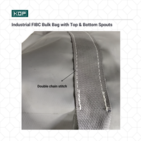 Sacs vrac FIBC tissés robustes OEM avec décharge par le haut et design à fond, capacité 2200 lb, en bâche PVC, industriels, imperméables et antistatiques