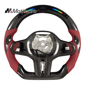 Volante de Fibra de Carbono Personalizado con Empuñaduras Rojas para BMW Serie G G20 G30 G31 G01 G02 G05 G80 G29 M2 M3 M4 X3 X4 X5 2017-2026 - Product Image 1