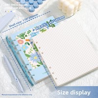 2025 New Ins Style Einfaches Tagebuch Grid Notebook Record Book Stamped Notebook Weiches Leder Abnehmbarer Ringo rdner Hochwertiges Quadrat