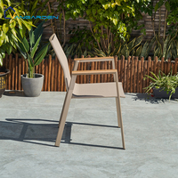 Chaise de salle à manger d'extérieur minimaliste en tissu Teslin, légère, empilable, imperméable, séchage rapide, écologique, entièrement en aluminium