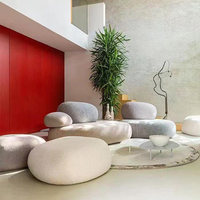 Nouvelle Collection : Canapé Modulable en Tissu avec Cadre en Bois, Style Italien et Français, Design Irrégulier, pour Salon