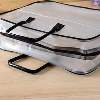 Sac de transport de couverture de couette d'oreiller de literie de tirette en plastique transparent pour emballer le drap de lit