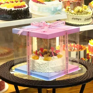 Personalizza la scatola per torta quadrata per alimenti formaggio di compleanno scatola per torta Premium di lusso dal Design unico da 14 pollici
