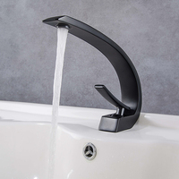 Nouveau design en laiton de haute qualité noir mat pour salle de bain, robinet de lavabo créatif avec mélangeur d'eau chaude et froide