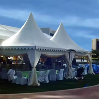 Tente Pagode Extensible de Type Extérieur pour Mariage WT 5X5m, Poteau en Aluminium, Tissu PVC, Gazebo, Marquee, Auvent
