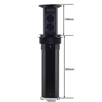 Nouvelle conception, double face, 4 prises AC, prises de courant escamotables, double chargeur USB A+C sans fil, 16A, bureau