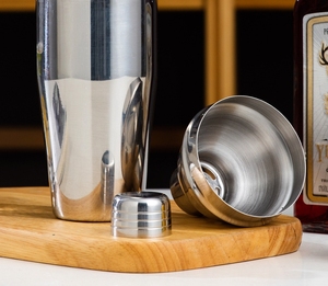 Set 12 potong, peralatan Bar ketel salju lengan <span class=keywords><strong>Blender</strong></span> pengocok Mixer baja tahan karat dengan nampan bingkai bambu - Product Image 4