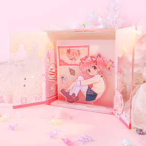 Boîte acrylique de support d'ouverture de porte en acrylique Magi <span class=keywords><strong>Madoka</strong></span> Magica personnalisée boîte acrylique d'affichage de bureau de personnage d'anime de dessin animé - Product Image 2