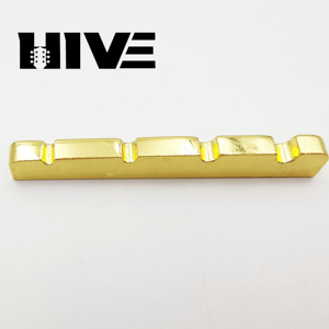 HIVE Raffinato Capotasto per <span class=keywords><strong>Basso</strong></span> Elettrico a 4 <span class=keywords><strong>Corde</strong></span> in Ottone Massiccio ad Alta Densità 42MM - Product Image 5