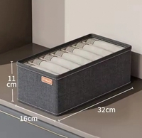 Boîtes et bacs de rangement pour armoire Oxford rétro gris à 20 compartiments, système de placard pliable à un niveau, organisateurs pour vêtements, sous-vêtements
