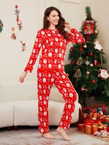 Roupa de Lazer Personalizada com Estampa Total, Respirável, de Manga Longa, para Casais, com Desenhos Animados para Feriados - Product Image 4