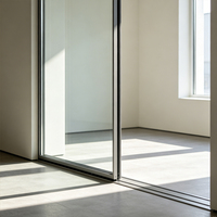 Porte coulissante moderne en alliage d'aluminium KOMPSTAR, porte suspendue en verre dépoli, bonne isolation acoustique, cloison pour la maison