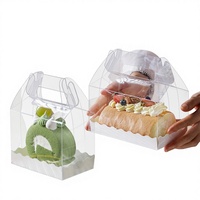 Boîte en plastique pliable transparente écologique en PET pour l'emballage de gâteaux, les cadeaux de mariage et les gâteaux aux fraises - Boîte cadeau en gros